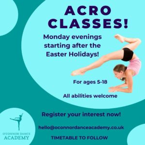 oconnor dance academy epsom acro classes